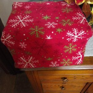 Full Size Snowflake Flannel Sheet Set RedGreenWh